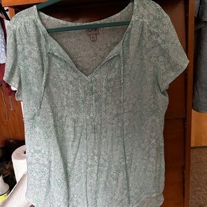 Vintage Mint Green Paisley Blouse